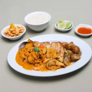 Pescado en salsa de mariscos